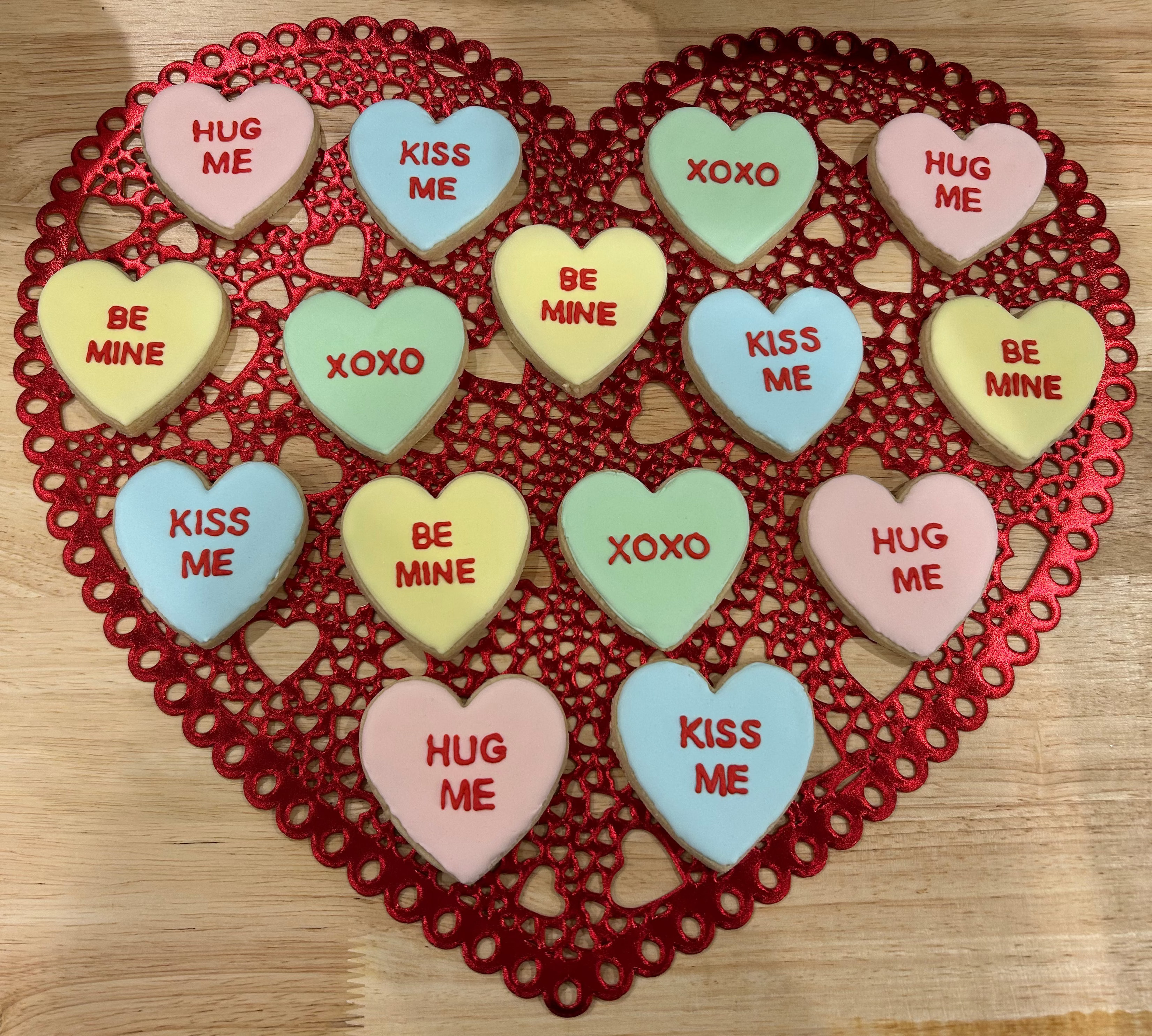 Mini Conversation Heart Cookies