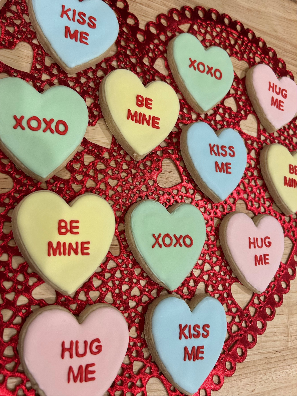 Mini Conversation Heart Cookies