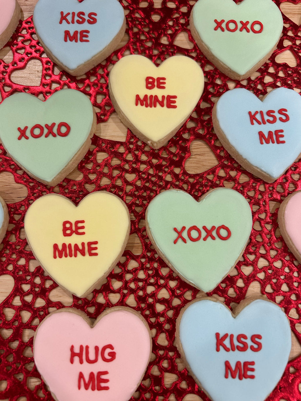 Mini Conversation Heart Cookies
