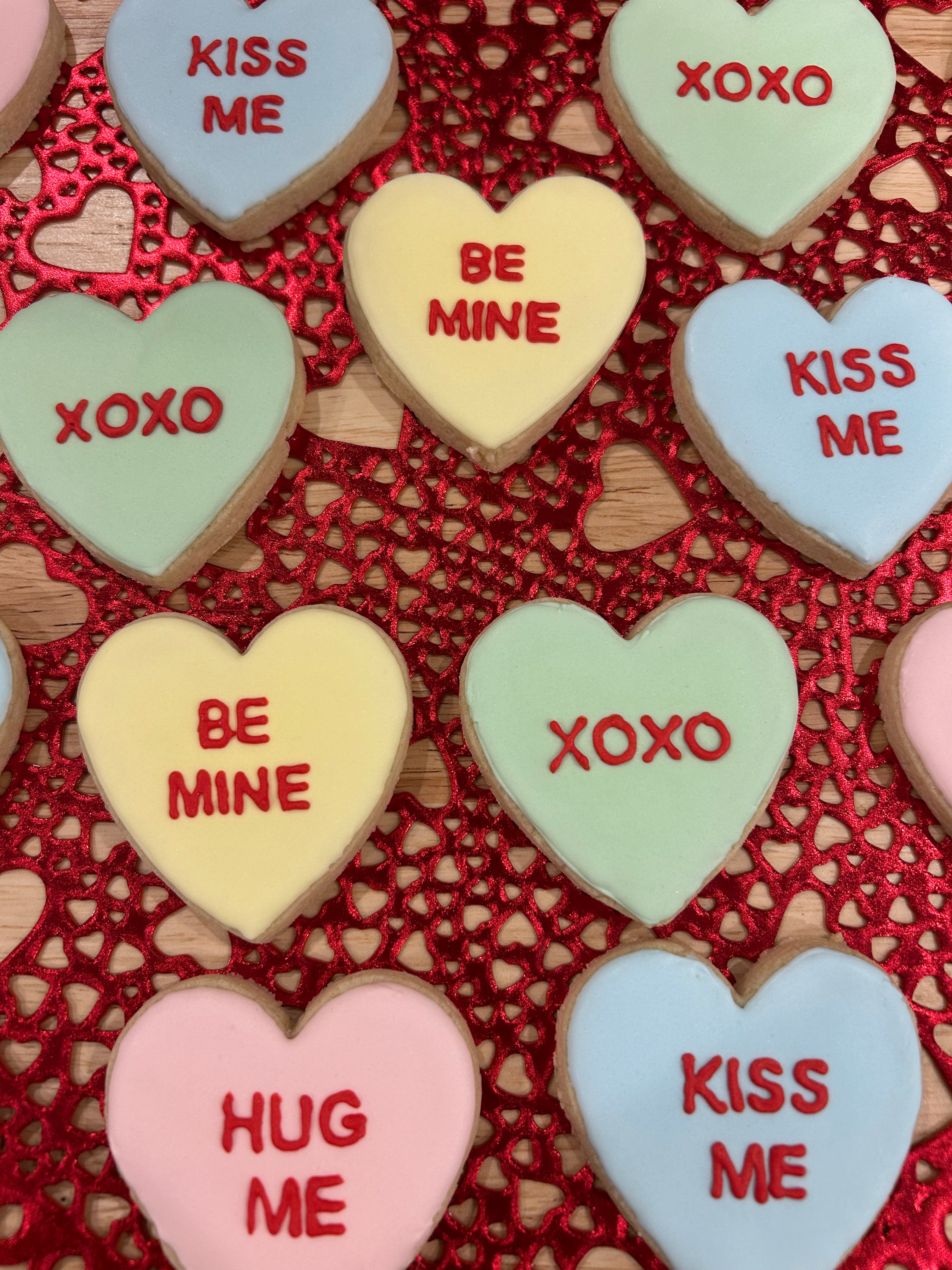 Mini Conversation Heart Cookies