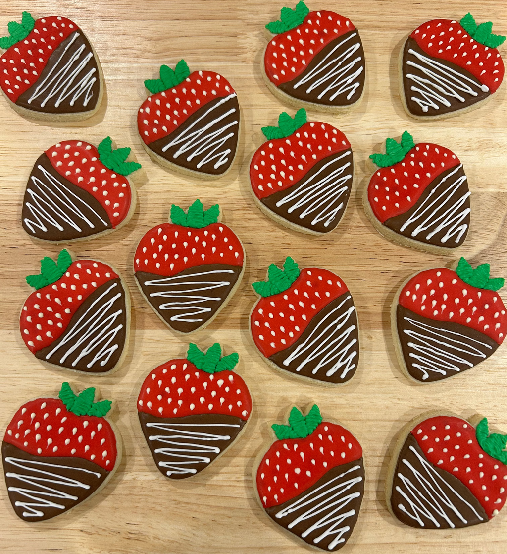 Mini Chocolate Dipped Strawberry Cookies