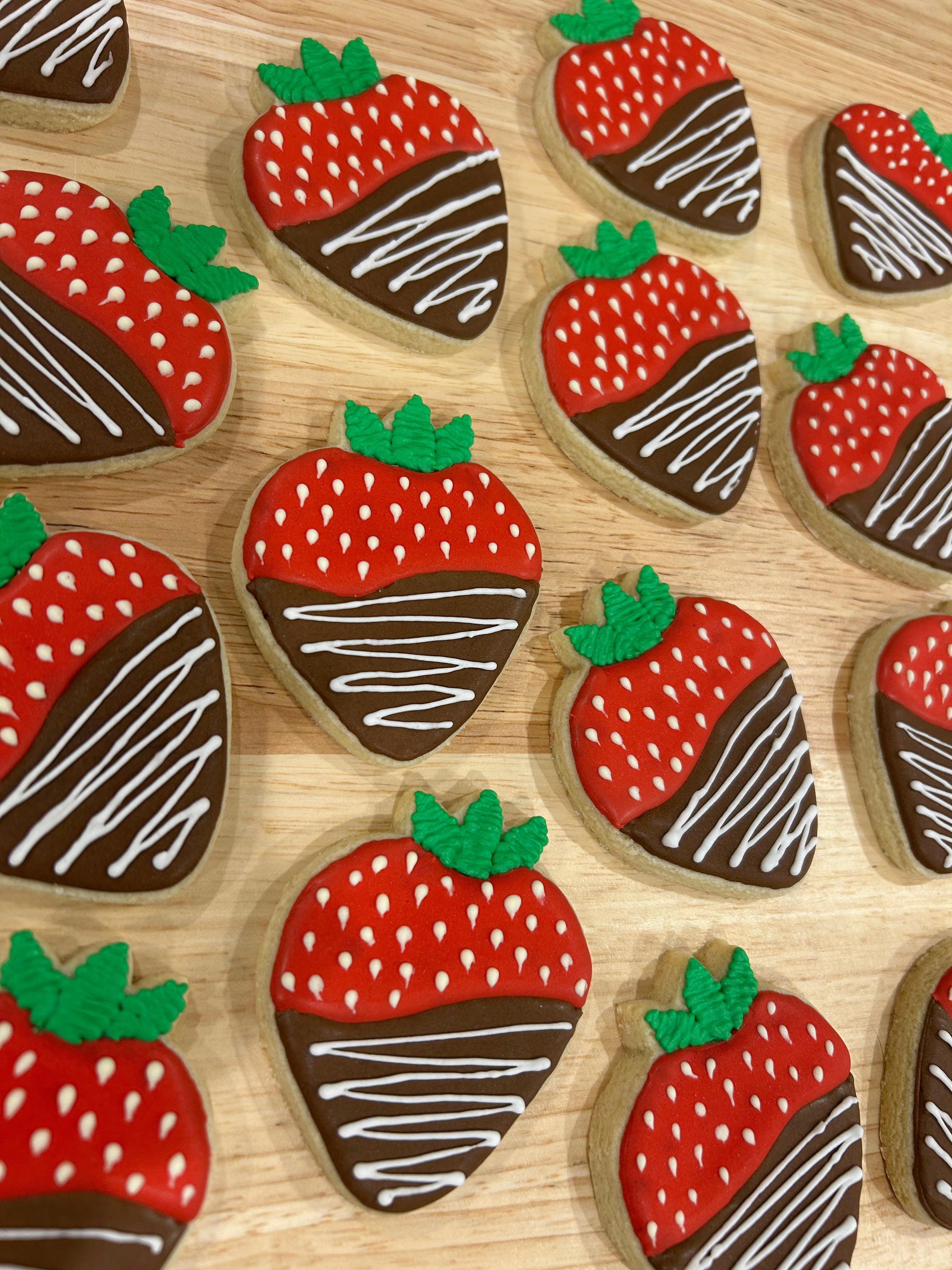 Mini Chocolate Dipped Strawberry Cookies