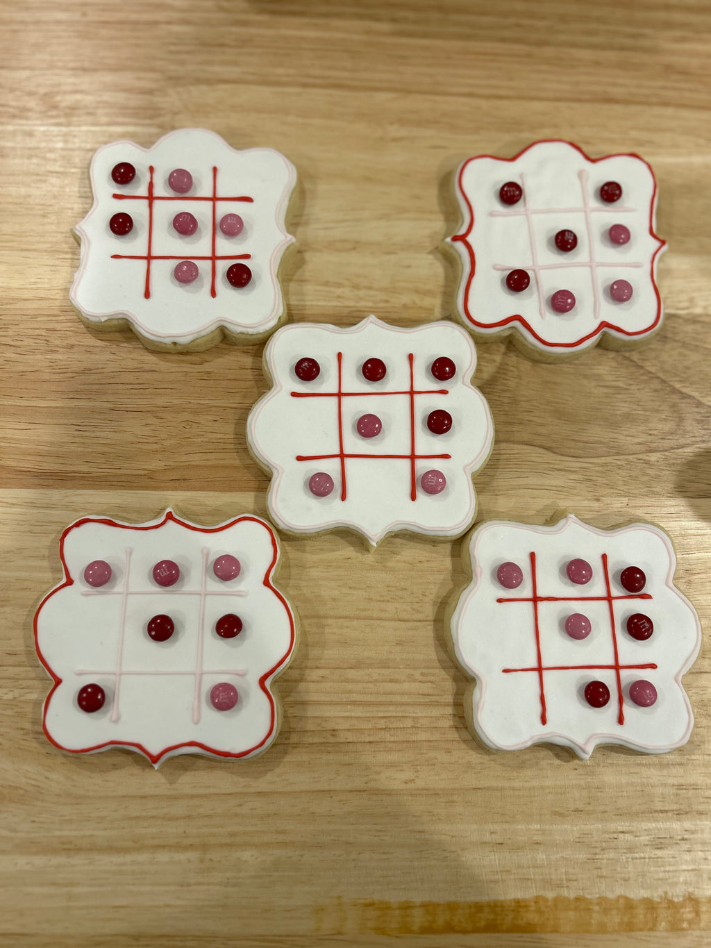 Valentines Day Tik-Tac-Toe Cookies