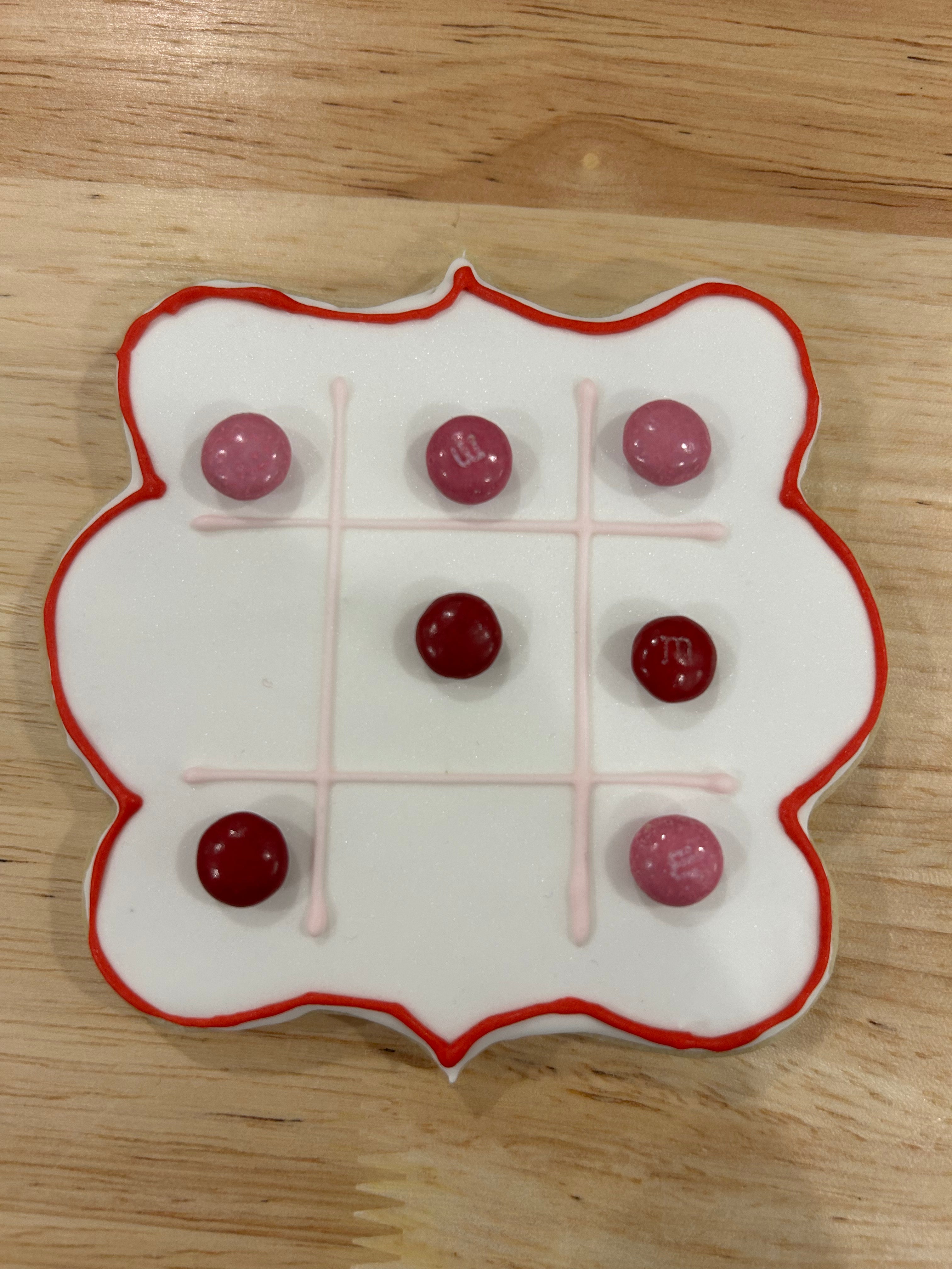 Valentines Day Tik-Tac-Toe Cookies