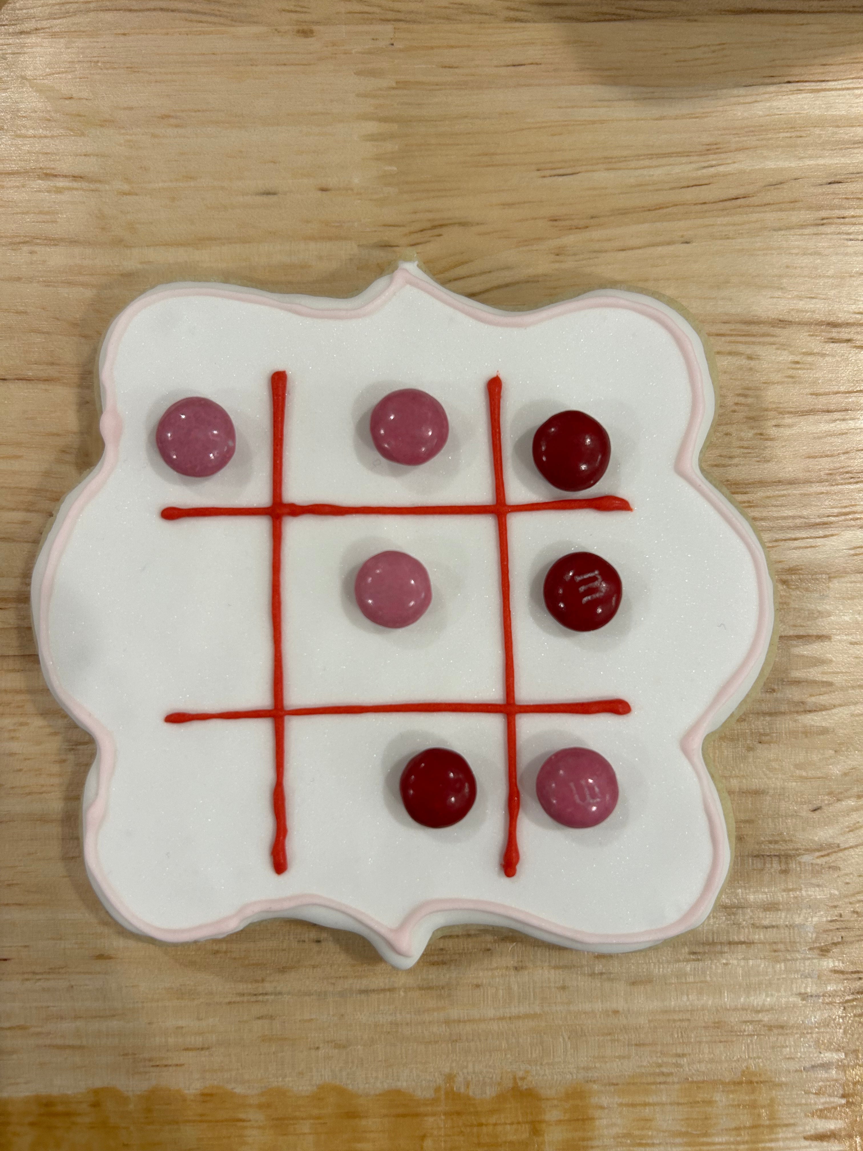 Valentines Day Tik-Tac-Toe Cookies