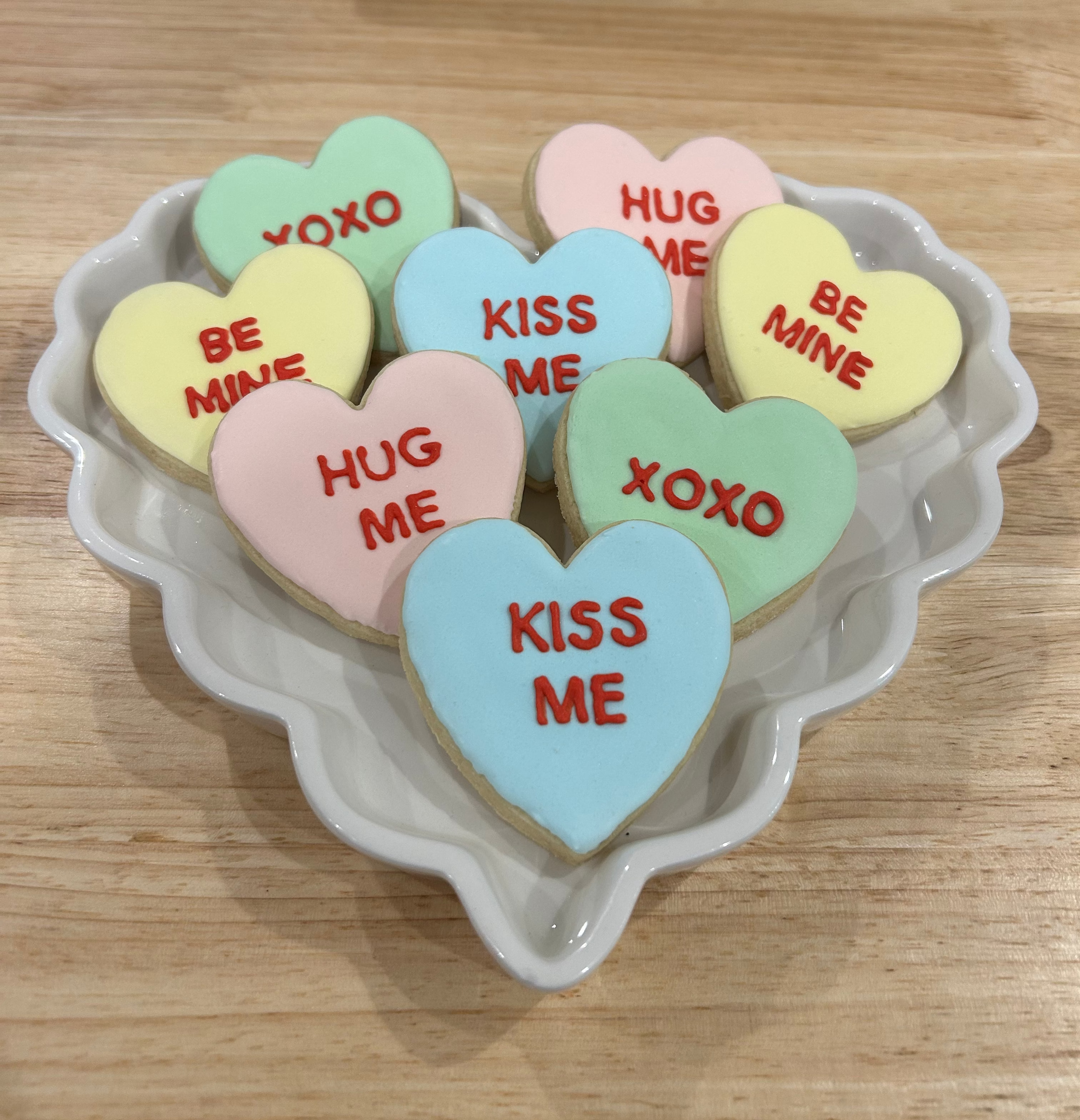 Mini Conversation Heart Cookies