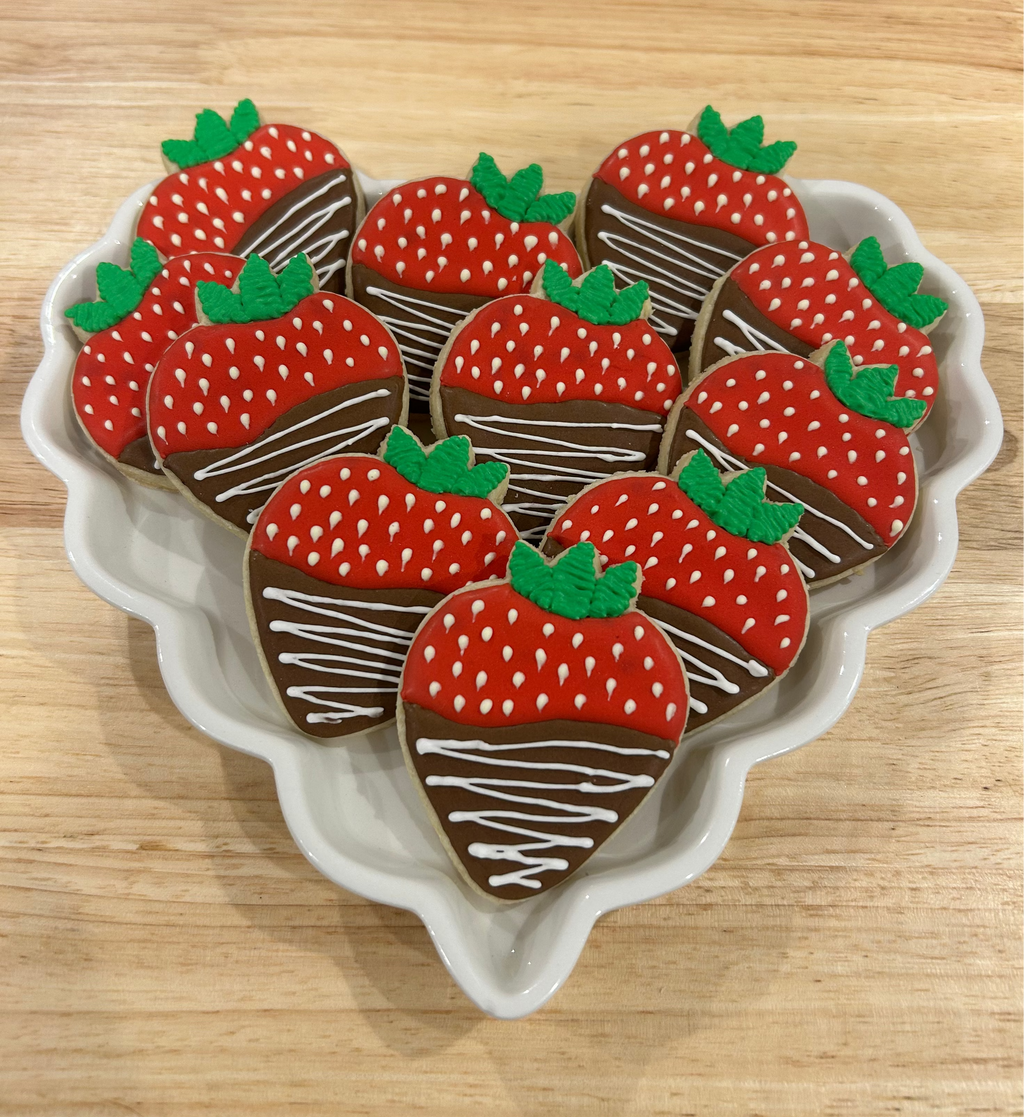 Mini Chocolate Dipped Strawberry Cookies