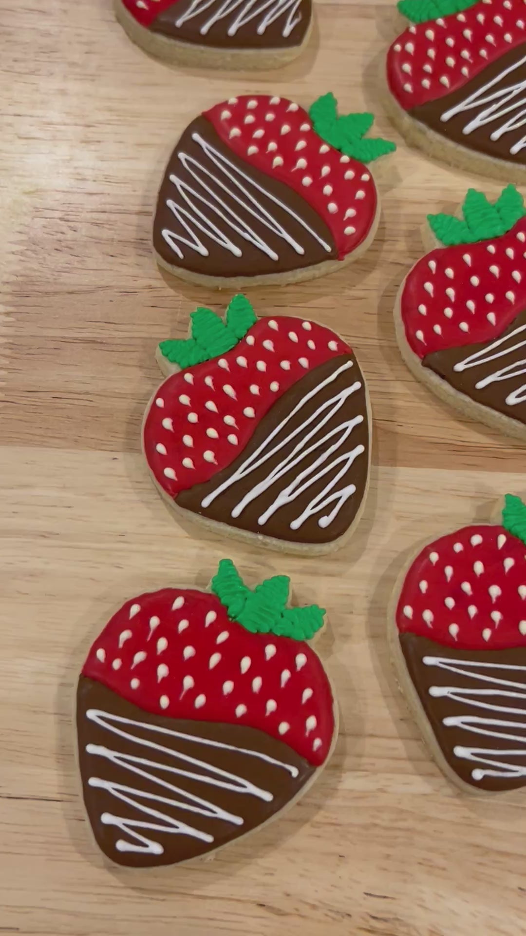 Mini Chocolate Dipped Strawberry Cookies