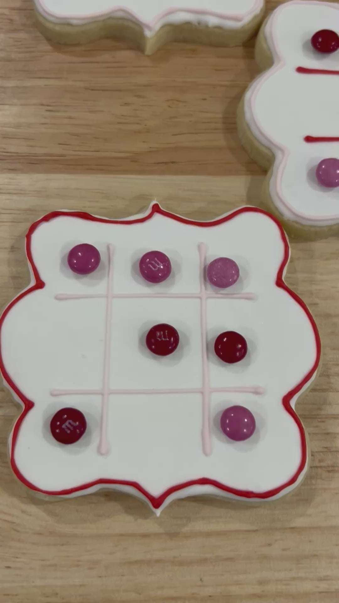 Valentines Day Tik-Tac-Toe Cookies